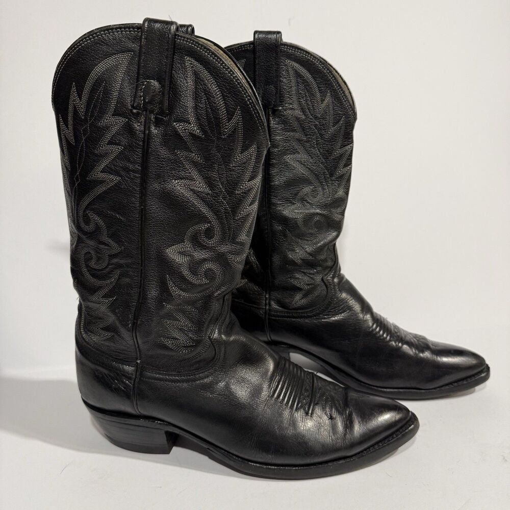 Dan Post Black Men's Size 10 D Pebble Grain Cowboy Boots - Picture 14 of 16